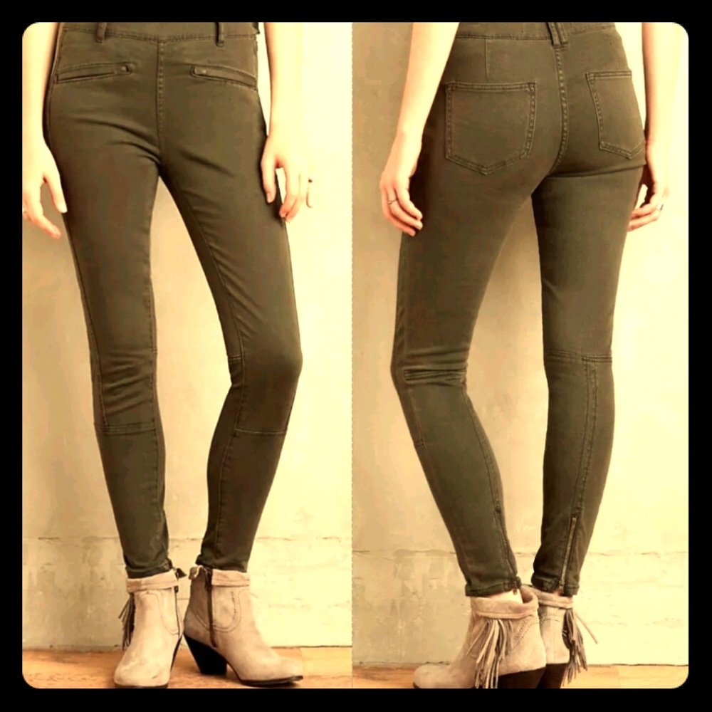 Pilcro and the Letterpress Army Green denim